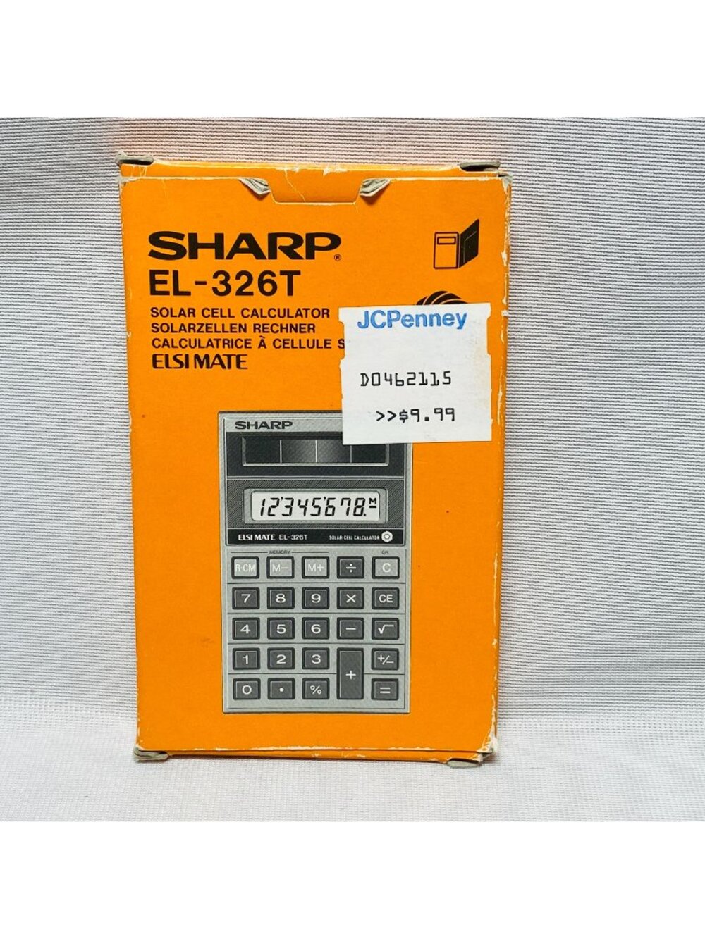 Sharp EL-326T Solar Cell Calculator Elsi Mate With Case Vintage Made In Japan